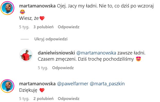 Marta Manowska reaguje na wspólne zdjęcie z Danielem Wiśniowskim ze ślubu Marty i Pawła