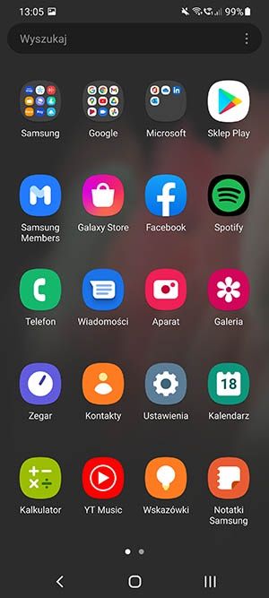 One UI 3 aplikacje