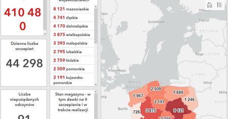 #szczepimysie. Rządowa mapa z danymi z województw i powiatów