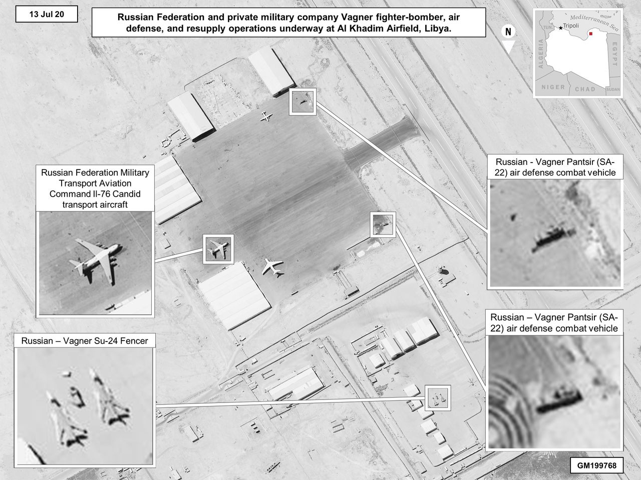 Sprzęt używany przez Grupę Wagnera w Libii - dane udostępnione przez amerykański Departament Obrony