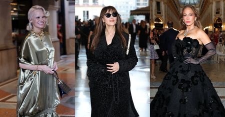 Rewia mody w Mediolanie: ociekająca złotem Pamela Anderson, drapieżna Monica Bellucci, posągowa Jennifer Lopez (ZDJĘCIA)