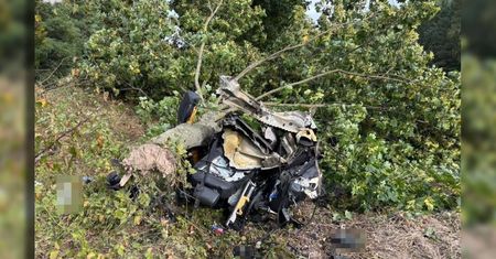 Tragiczny wypadek na drodze powiatowej – Audi rozerwane na pół, 24-latek zginął na miejscu