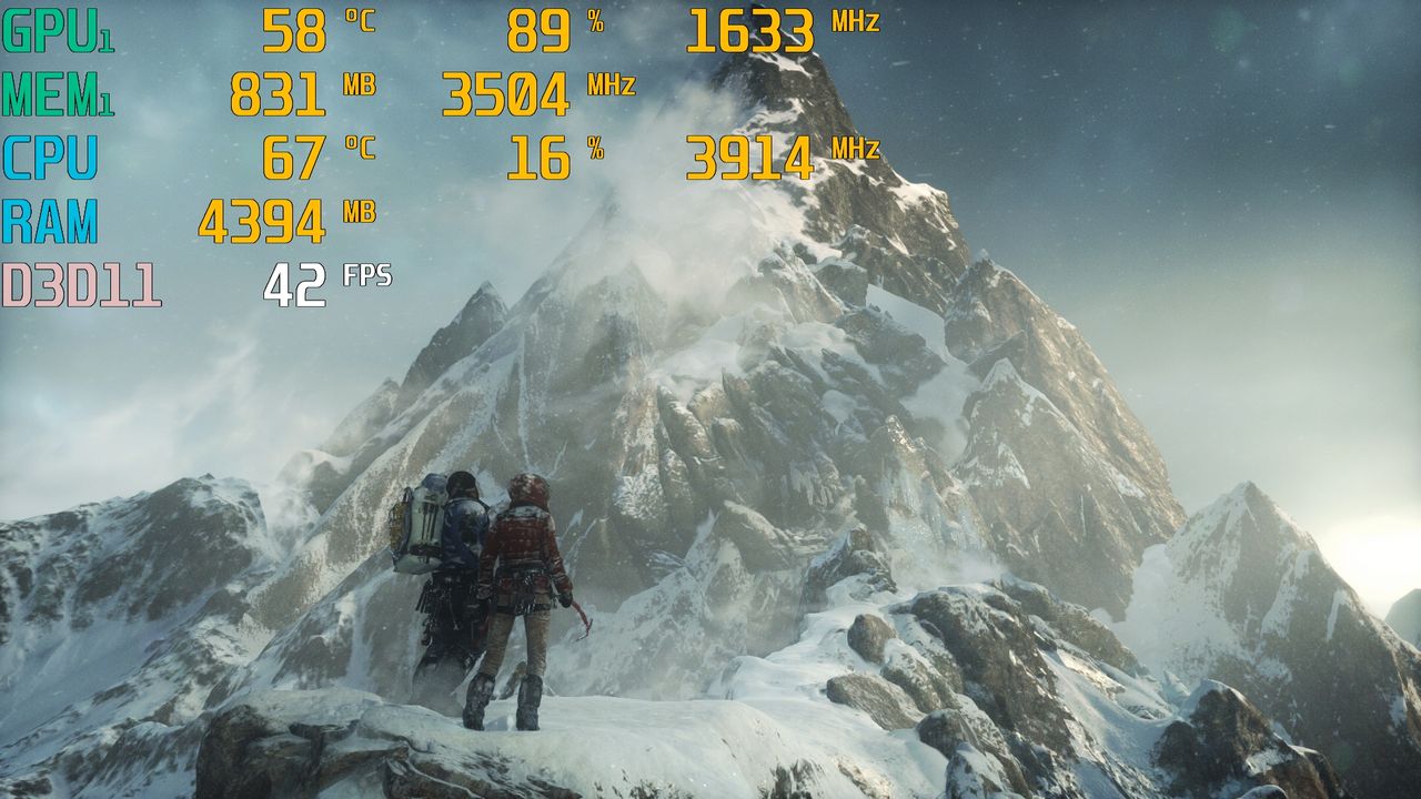 Rise of the Tomb Raider / 1080p, ust. średnie, FXAA / śr. – 40,6 fps; min. – 37 fps