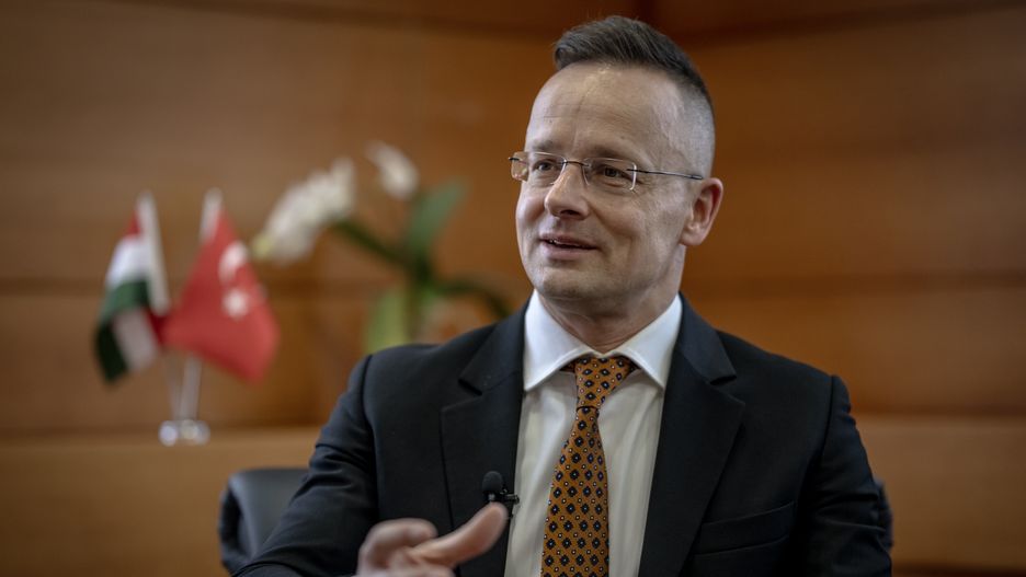 ANKARA, TURKIYE - FEBRUARY 15: Hungarian Foreign Affairs and Trade Minister Peter Szijjarto makes statements during an exclusive interview in Ankara, Turkiye on February 15, 2024. (Photo by Ozge Elif Kizil/Anadolu via Getty Images)