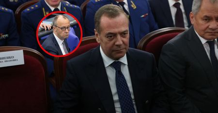 Miedwiediew tym razem uderzył w Merza. Szokujący wpis