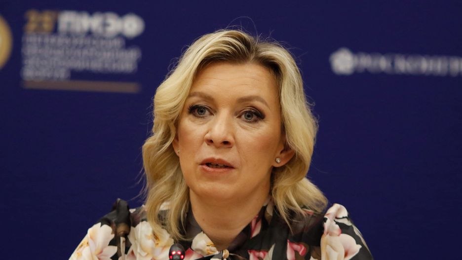 SAINT PETERSBURG, RUSSIA - 2022/06/15: Maria Zakharova, Director of the Information and Press Department of the Ministry of Foreign Affairs of the Russian Federation at a press briefing during the St. Petersburg International Economic Forum 2022 (SPIEF 2022). (Photo by Maksim Konstantinov/SOPA Images/LightRocket via Getty Images)
