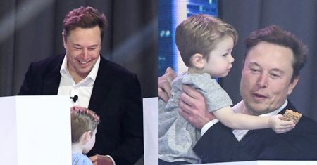 Rzadki widok: Elon Musk i mały X AE A-XII dokazują razem na konferencji. Ojciec na medal? (ZDJĘCIA)