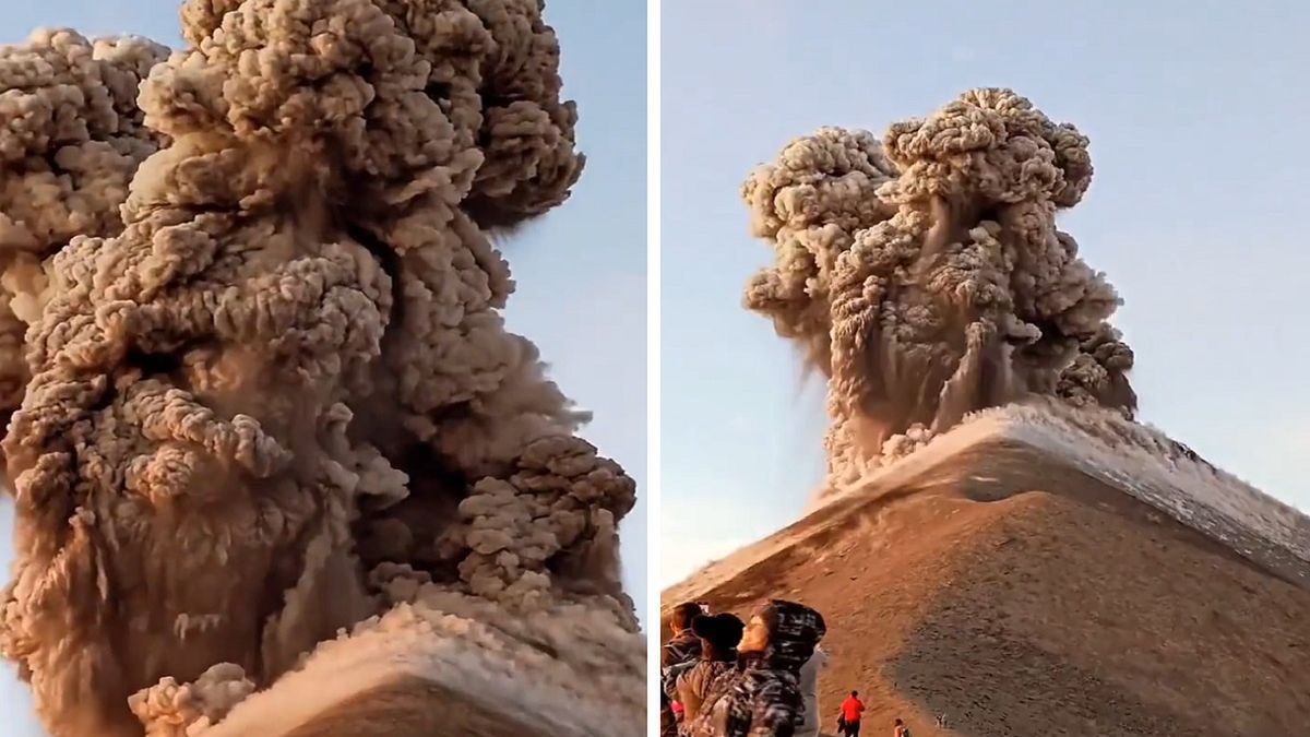 Wspięli się na niebezpieczny wulkan. Doszło do erupcji. Jest nagranie