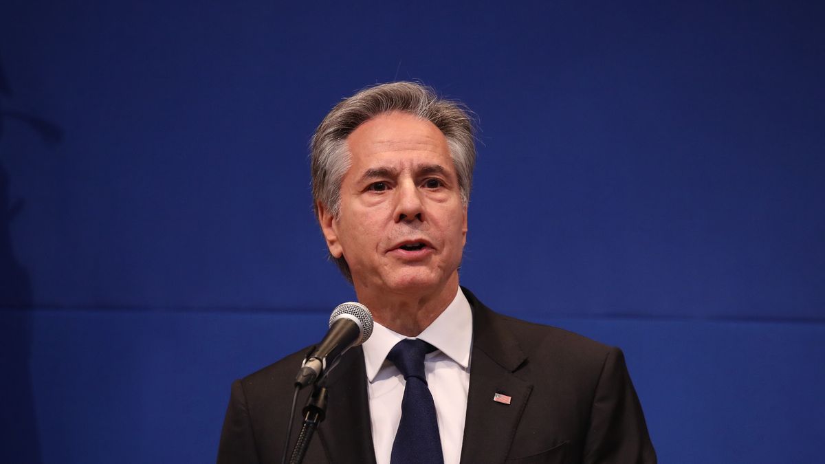 SEOUL, SOUTH KOREA - JANUARY 06: U.S. Secretary of State Antony Blinken attends the joint press conference with South Korean Foreign Minister Cho Tae-yul (not pictured) on January 06, 2025 in Seoul, South Korea. Blinken's visit to South Korea is a mission to reaffirm America's "ironclad" alliance with the Asian country, the State Department said Friday, the first trip to Seoul by a top U.S. official since President Yoon Suk Yeol's botched martial law attempt last month. (Photo by Chung Sung-Jun/Getty Images)