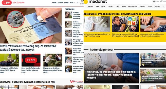 ABCzdrowie przed Medonetem, sekcje o2 i Interii ze spadkiem