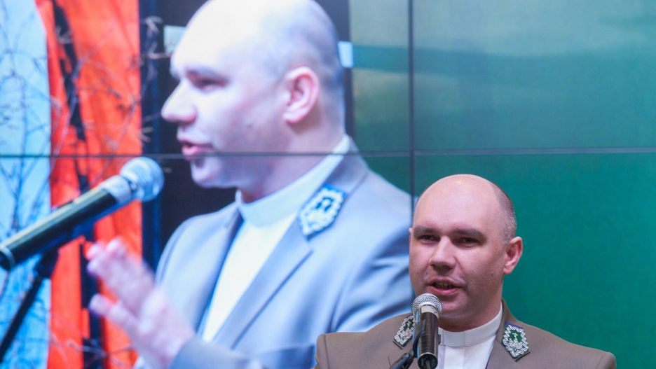 Ks. Tomasz Duszkiewicz kapelan mysliwych diecezji drohiczynskiej.
