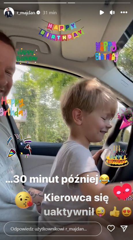Radosław Majdan bawi się z Henrykiem