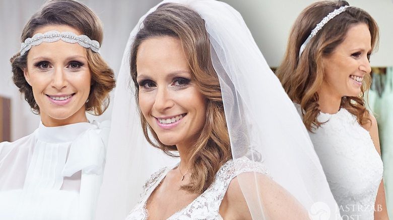 Suknia ślubna Moniki Mrozowskiej.Wybierała ja w programie "Salon sukien ślubnych"