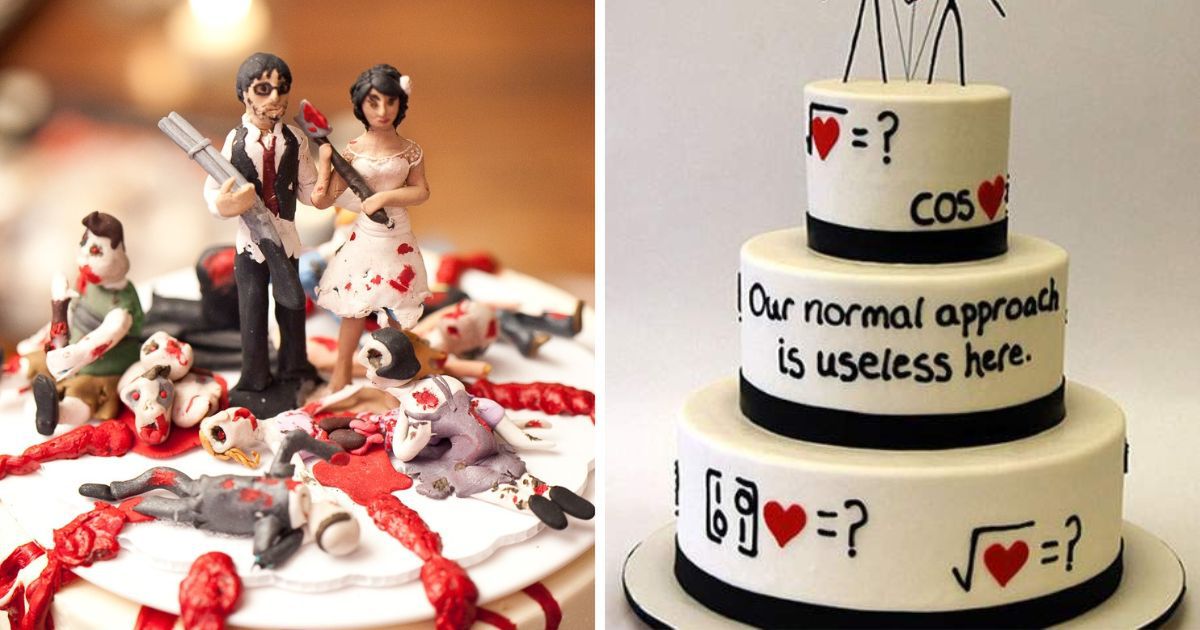 15 tortów ślubnych, które mogły zamówić tylko osoby z dużym poczuciem humoru