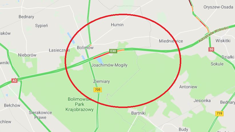 Joachimów. Karambol na A2
