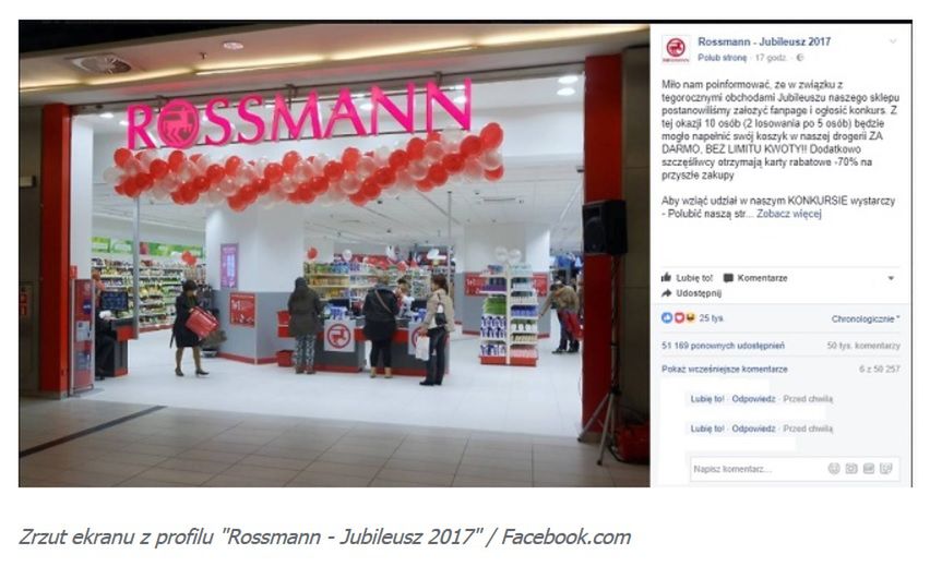 Strona oszustów została już skasowana, ale portal wirtualnemedia.pl uwiecznił post z oszustwem 