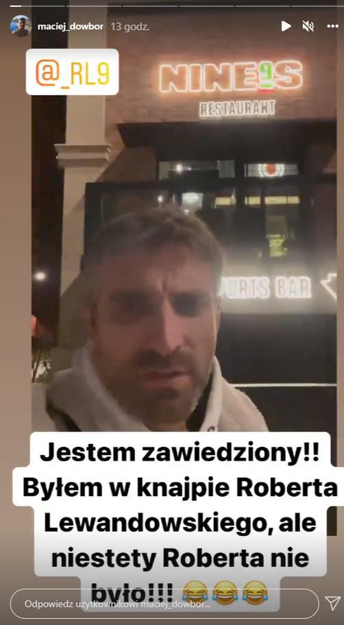 Maciej Dowbor zawiedziony knajpą Lewandowskiego