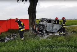 Tragiczny wypadek pod Kluczborkiem. Mężczyzna spłonął w samochodzie