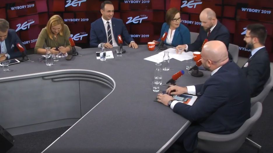 Krzysztof Gawkowski - Lewica, Barbara Nowacka - Koalicja Obywatelska, Dariusz Klimczak - PSL, Radosław Fogiel - PiS i Bartłomiej Pejo - Konfederacja wzięli udział w debacie