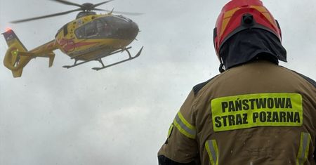 Wypadek w zakładzie pracy pod Warszawą. Na miejscu śmigłowiec LPR