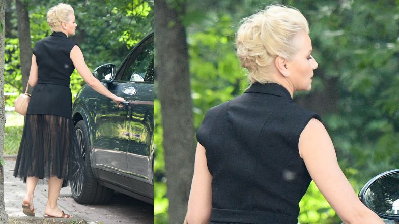 Małgorzata Kożuchowska paraduje po stolicy w odważnej stylizacji