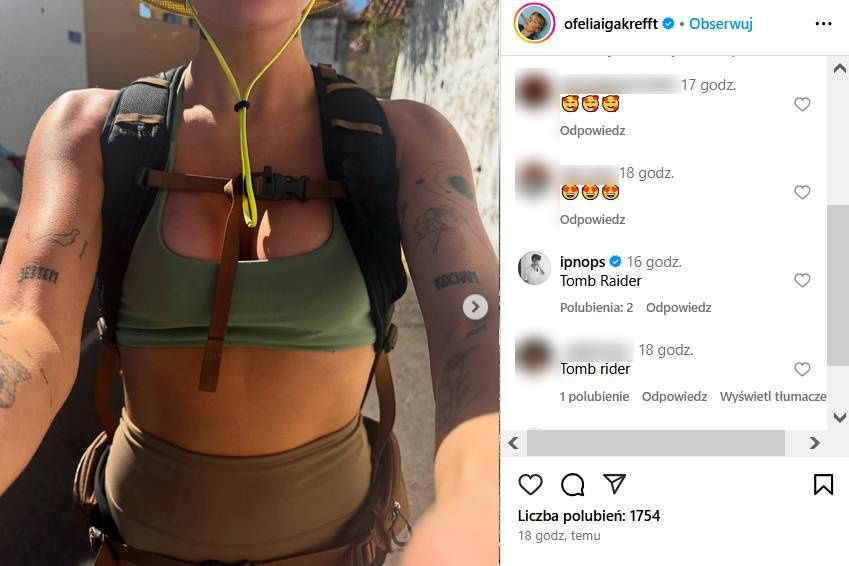 Kuba Karaś komentuje fotki Igi Krefft