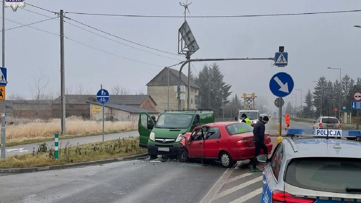 Fiat wjechał w Opla