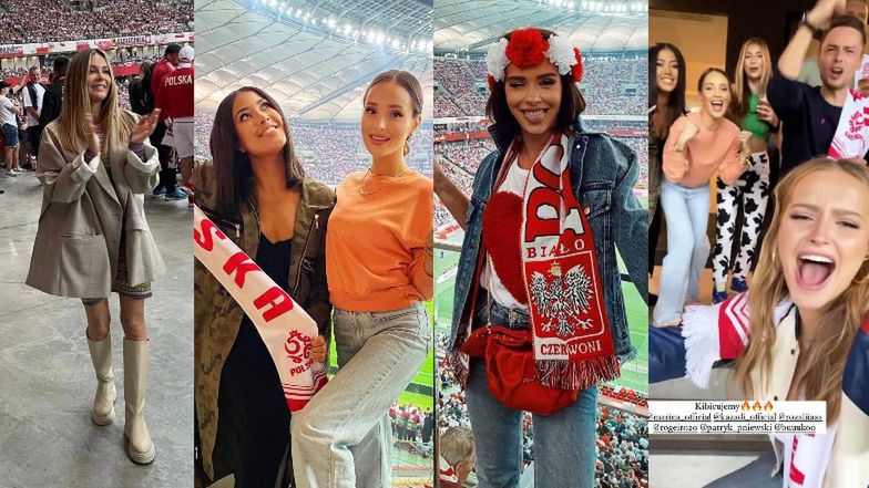 Sławne kibicki dokazują na meczu Polska-Anglia: Marina, Małgorzata Rozenek, Klaudia Halejcio, Patricia Kazadi... (ZDJĘCIA)