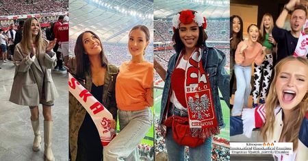 Sławne kibicki dokazują na meczu Polska-Anglia: Marina, Małgorzata Rozenek, Klaudia Halejcio, Patricia Kazadi... (ZDJĘCIA)