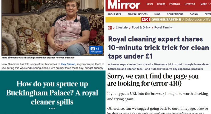 Czołowe media zrobiły celebrytkę z królewskiej sprzątaczki. A cała historia była zmyślona