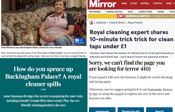 Czołowe media zrobiły celebrytkę z królewskiej sprzątaczki. A cała historia była zmyślona