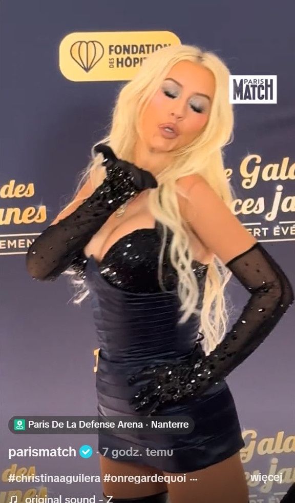 Christina Aguilera na paryskiej gali