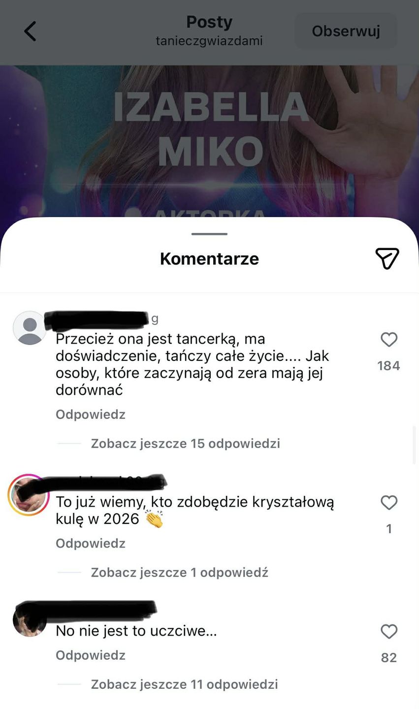 Komentarze pod postem TzG