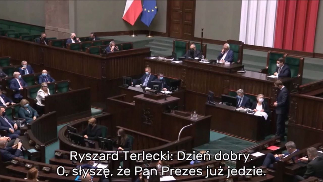 Sejm. Ryszard Terlecki dzwoni do Jarosława Kaczyńskiego. Wyciekło nagranie