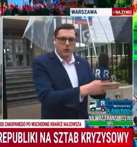 Incydent w programie na żywo TV Republika
