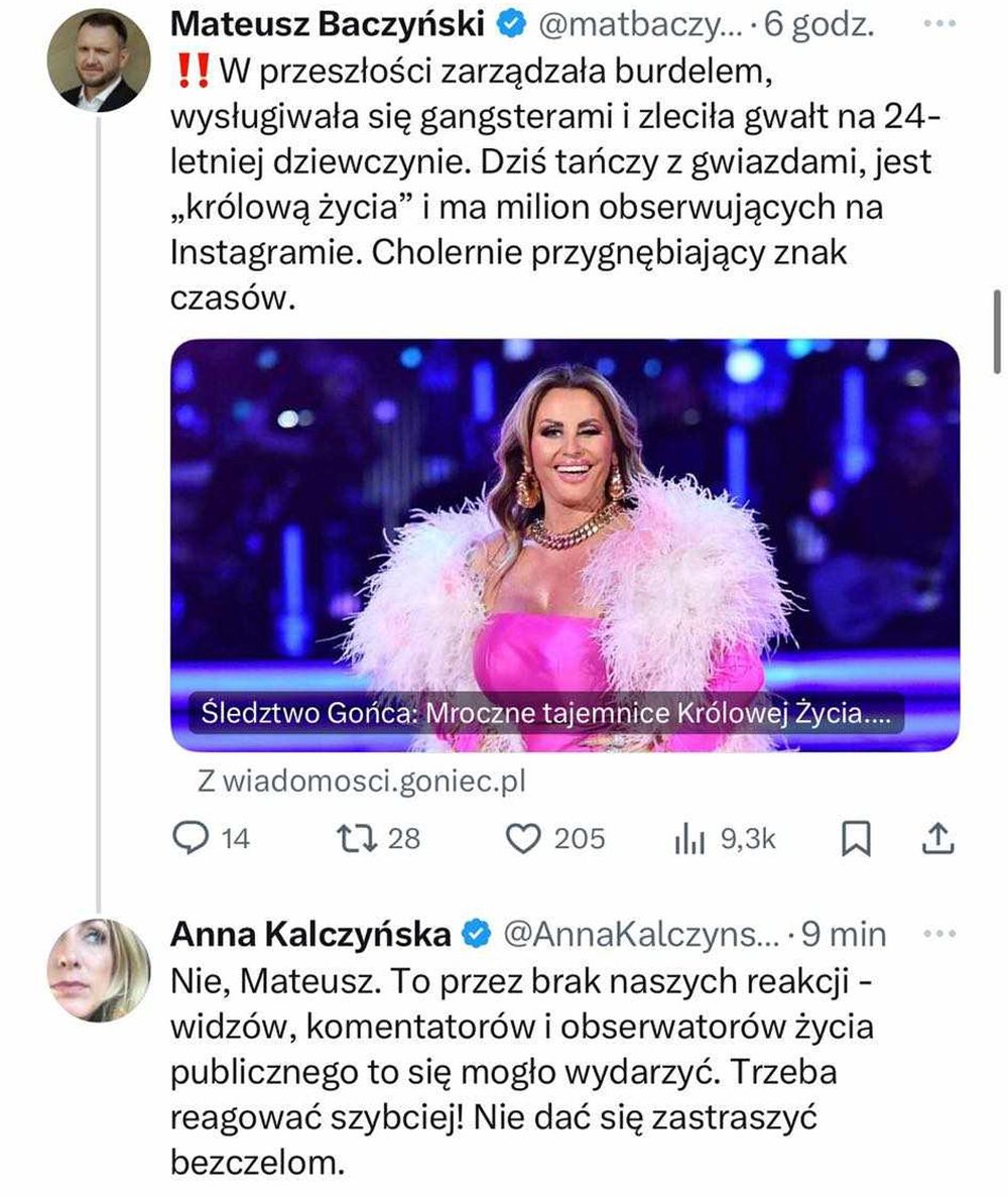 Anna Kalczyńska komentuje burzę wokół "królowej życia"