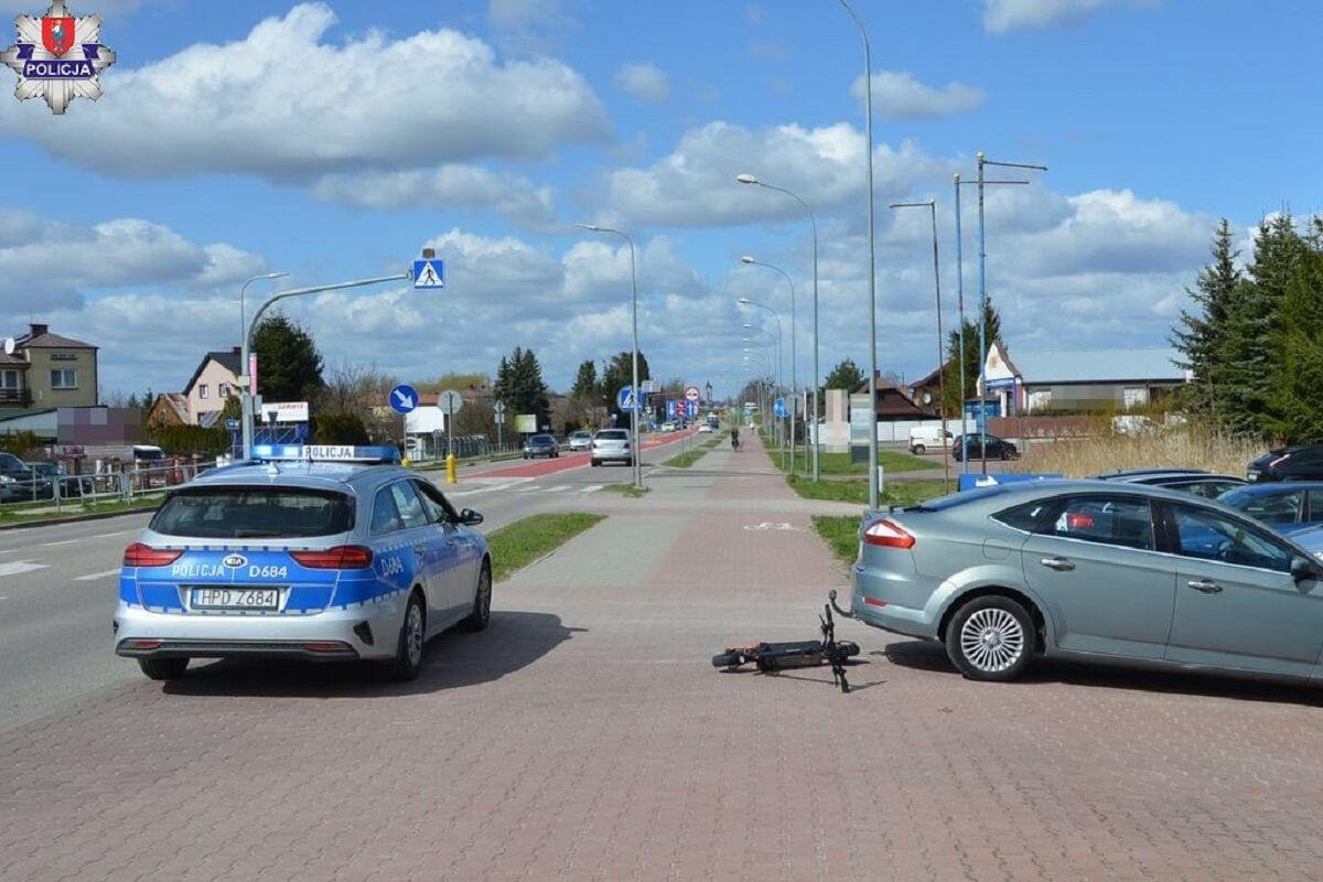Potrącił hulajnogę, którą jechał 14-latek