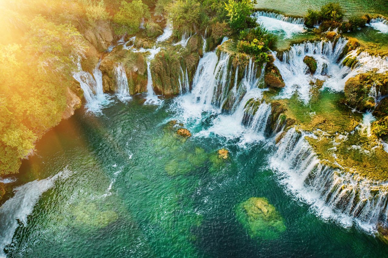 Wodospady w parku Krka zachwycają