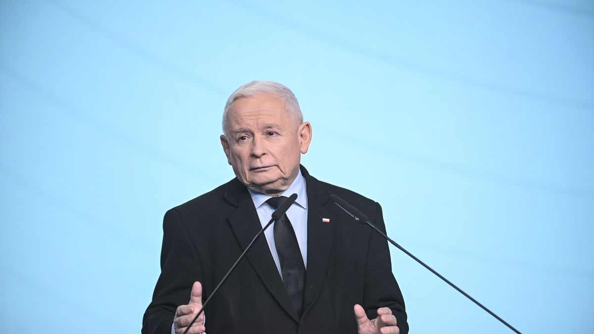 Warszawa, 28.04.2025. Prezes PiS Jarosław Kaczyński na konferencji prasowej w siedzibie Prawa i Sprawiedliwości przy ul. Nowogrodzkiej w Warszawie, 28 bm. (jm) PAP/Marcin Obara