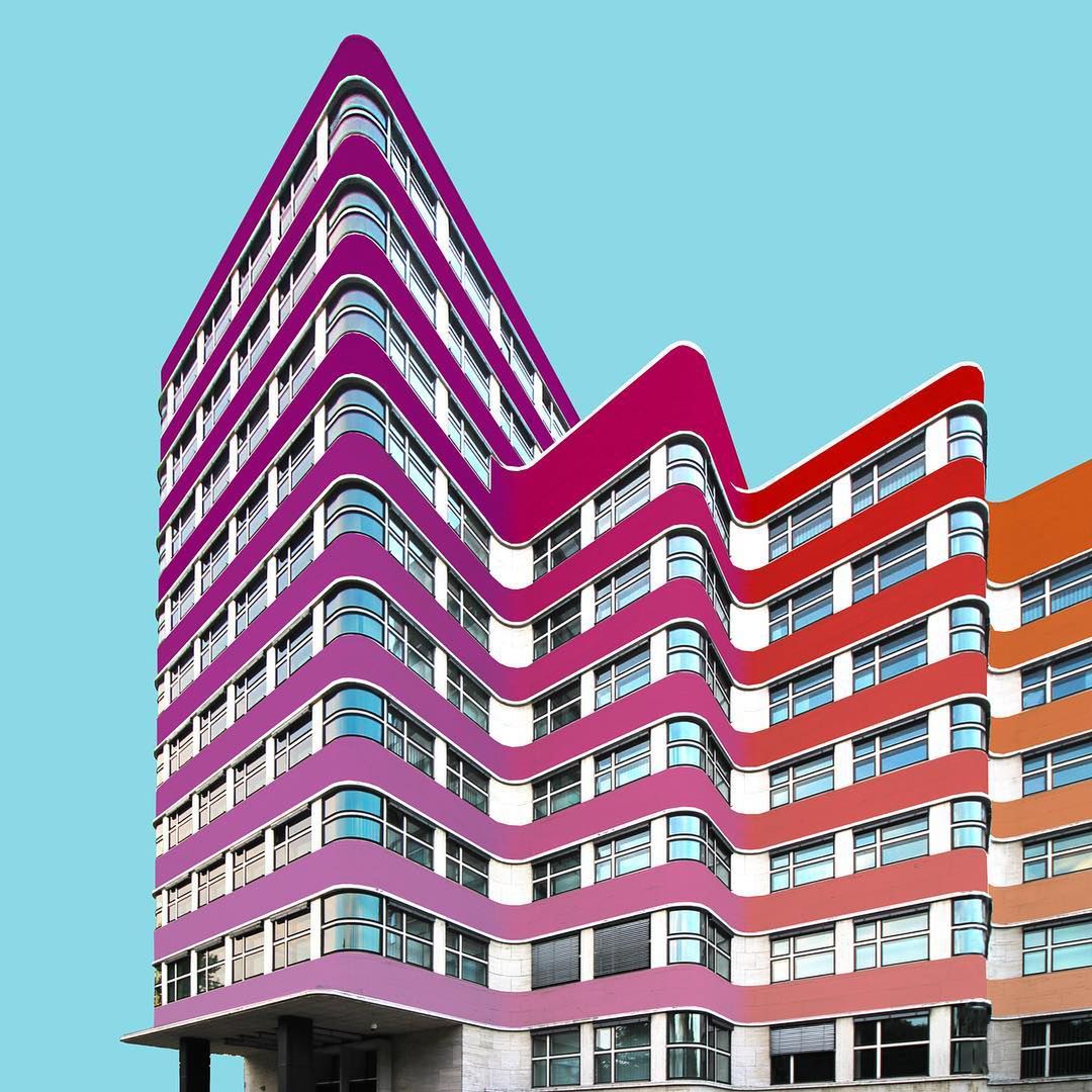 Student architektury był znudzony szarością Berlina. Postanowił pokolorować budynki w Photoshopie 1