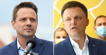 Wspólne wystąpienie Szymona Hołowni i Rafała Trzaskowskiego. Relacja na żywo