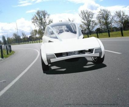 Laminar 2 koncepcja elektrycznego samochodu z funkcję dostosowania aerodynamiki 3