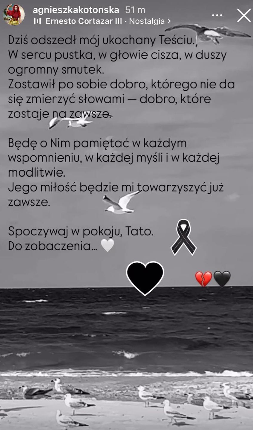 Wpis Agnieszki Kotońskiej na Instagramie