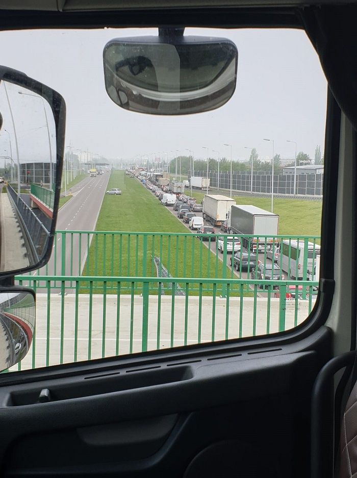 Korek po wypadku na ul. Mełgiewskiej 17.05.2021