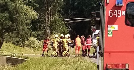 Eksplozja w oczyszczalni ścieków. Mężczyzna ciął pocisk artyleryjski szlifierką kątową