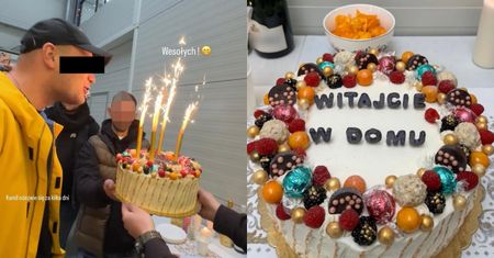 Budda świętuje wyjście z aresztu na zorganizowanym przez przyjaciół przyjęciu: był tort i dmuchanie świeczek