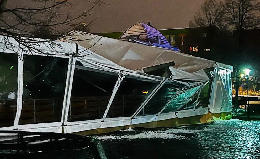 The ice rink's roof collapsed