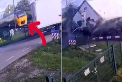 Pociąg staranował ciężarówkę. Nagranie z wypadku na przejeździe