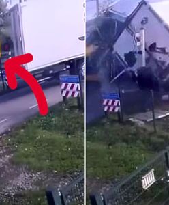 Pociąg staranował ciężarówkę. Nagranie z wypadku na przejeździe