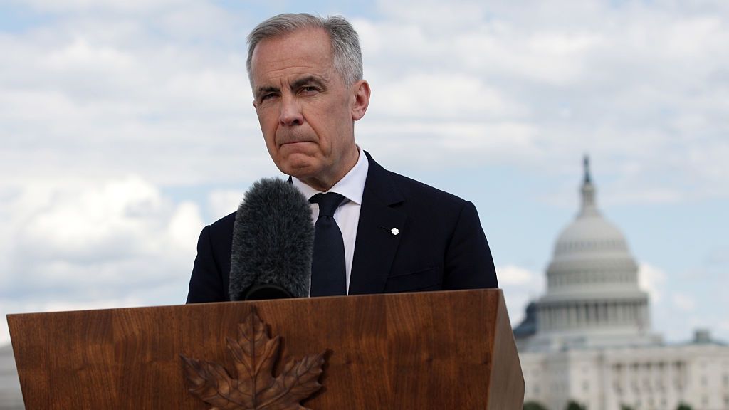 Canadian Prime Minister Mark Carney Holds News Conference At Canadian Embassy In D.C. After Meeting With Trump At The White House
WASHINGTON, DC - MAY 06: Canadian Prime Minister Mark Carney speaks during a news conference at the Canadian Embassy on May 6, 2025 in Washington, DC. Carney, who was elected into office last week, had a meeting with President Donald Trump to discuss trade and the recent tariffs imposed on Canada.  (Photo by Alex Wong/Getty Images)
Alex Wong